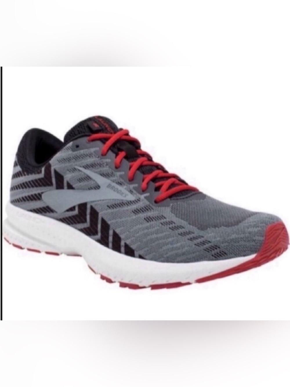 Brooks Launch 6 Gray Red Running Shoes Men Size 8.5D Lightweight Sneakers NWT